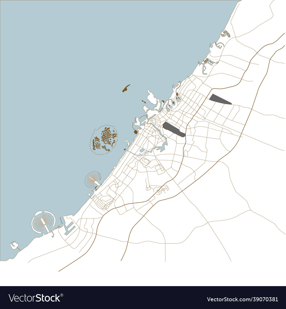 Map dubai sharjah ajman Royalty Free Vector Image