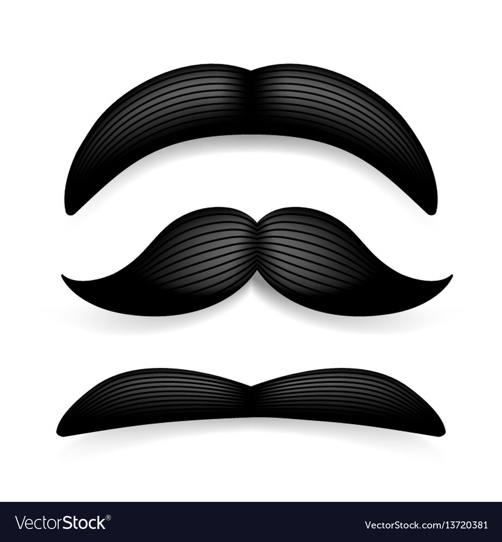 Mustache isolated on white black vintage Vector Image