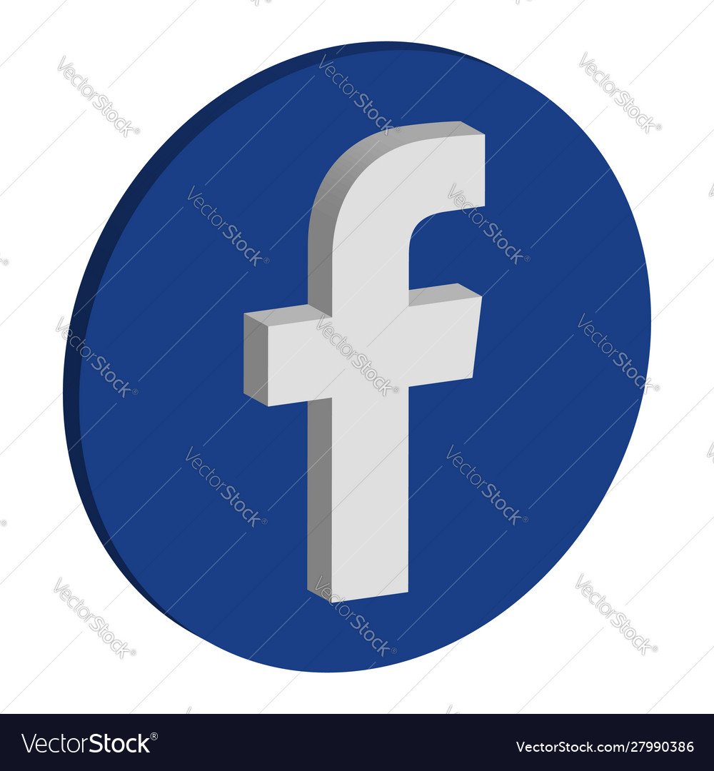 Facebook Logo Isometric Icon Royalty Free Vector Image