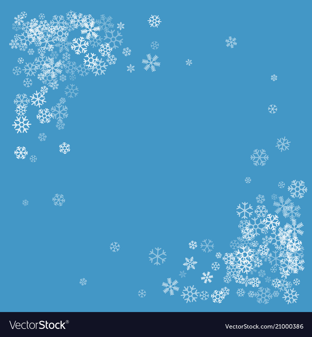 Frame or border of random scatter snowflakes Vector Image