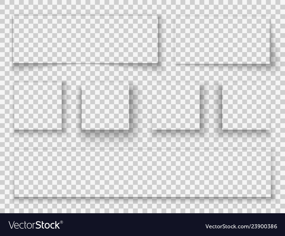 Paper shadow elements transparent realistic Vector Image