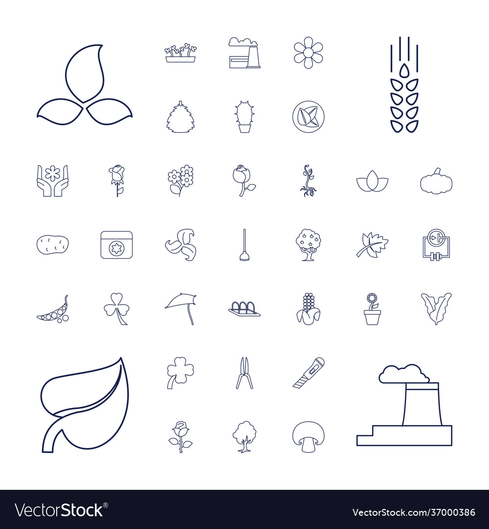 Plant Icons Royalty Free Vector Image - Vectorstock