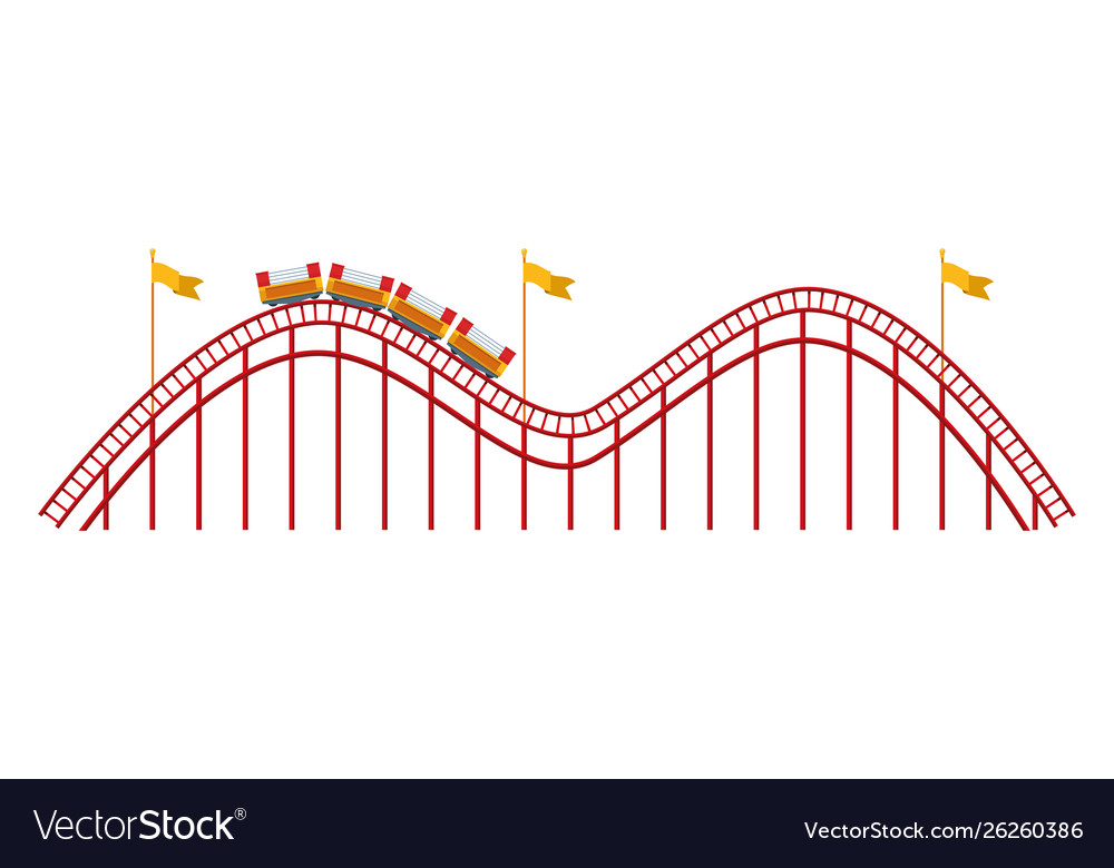 Roller coaster in amusement park Royalty Free Vector Image