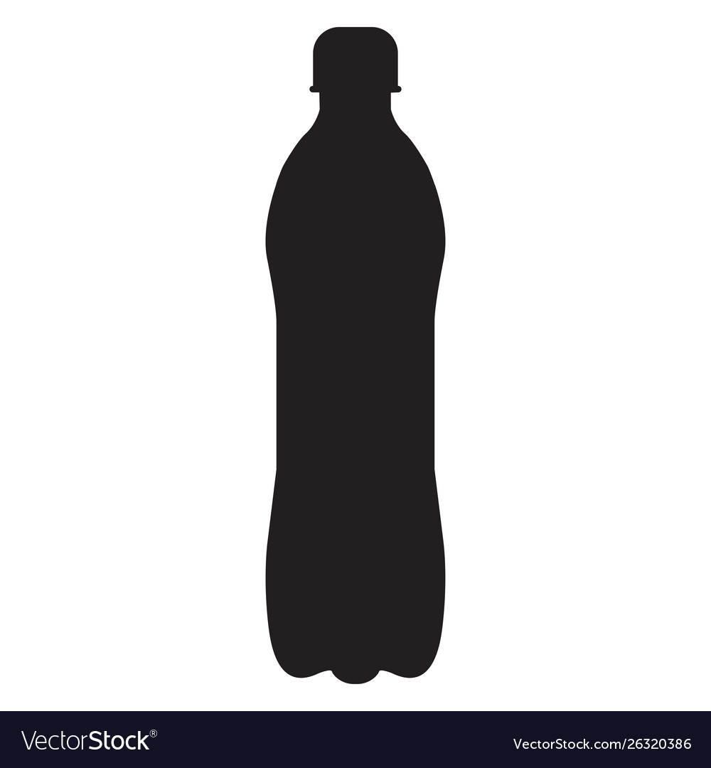 Silhouette bottle water black Royalty Free Vector Image