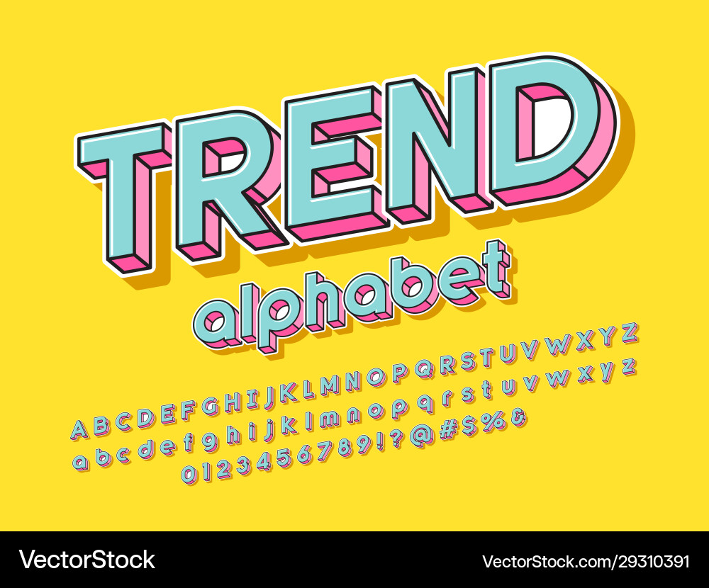 3d bold font Royalty Free Vector Image - VectorStock