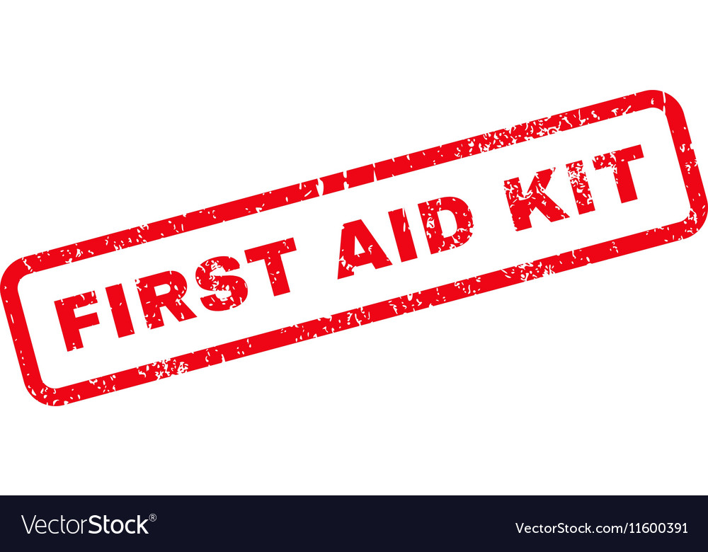 First aid kit text rubber stamp Royalty Free Vector Image