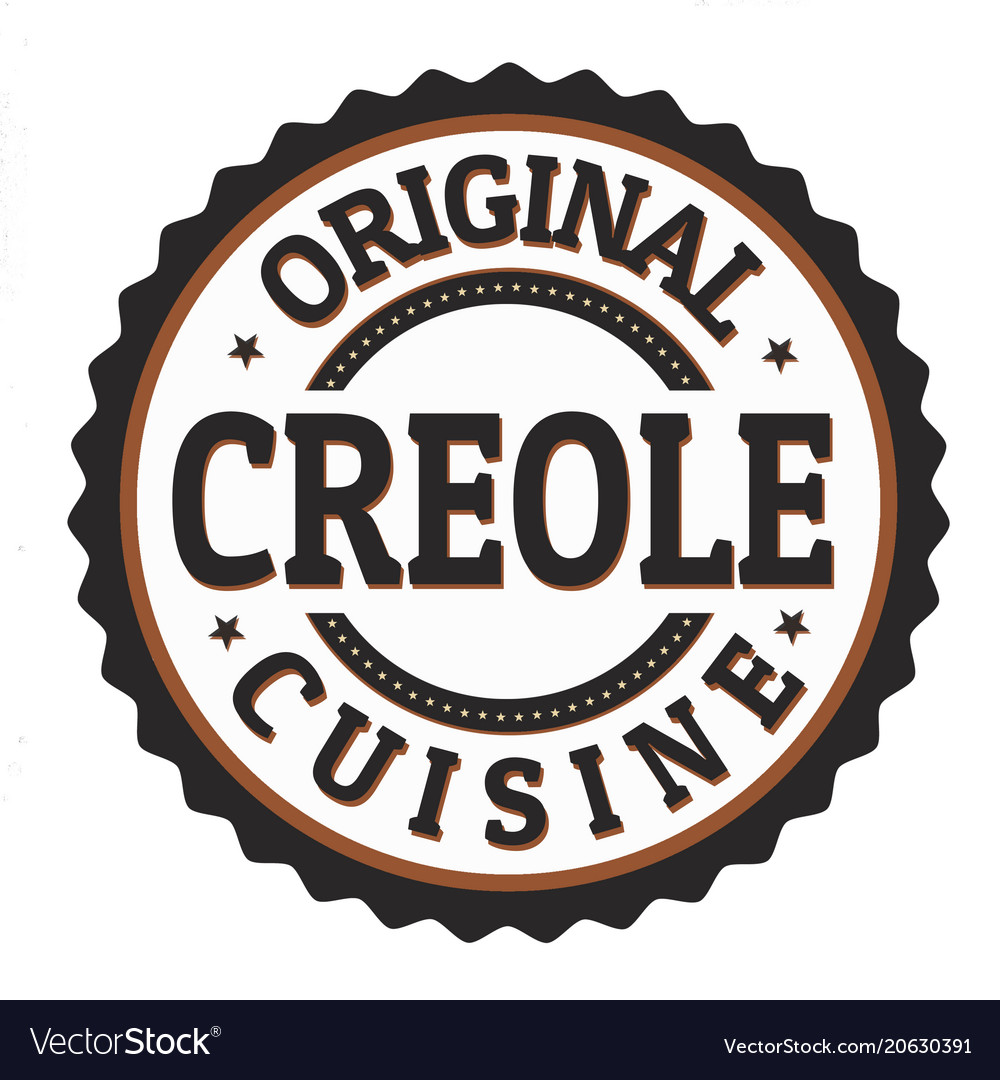 Original creole cuisine label or stamp Royalty Free Vector