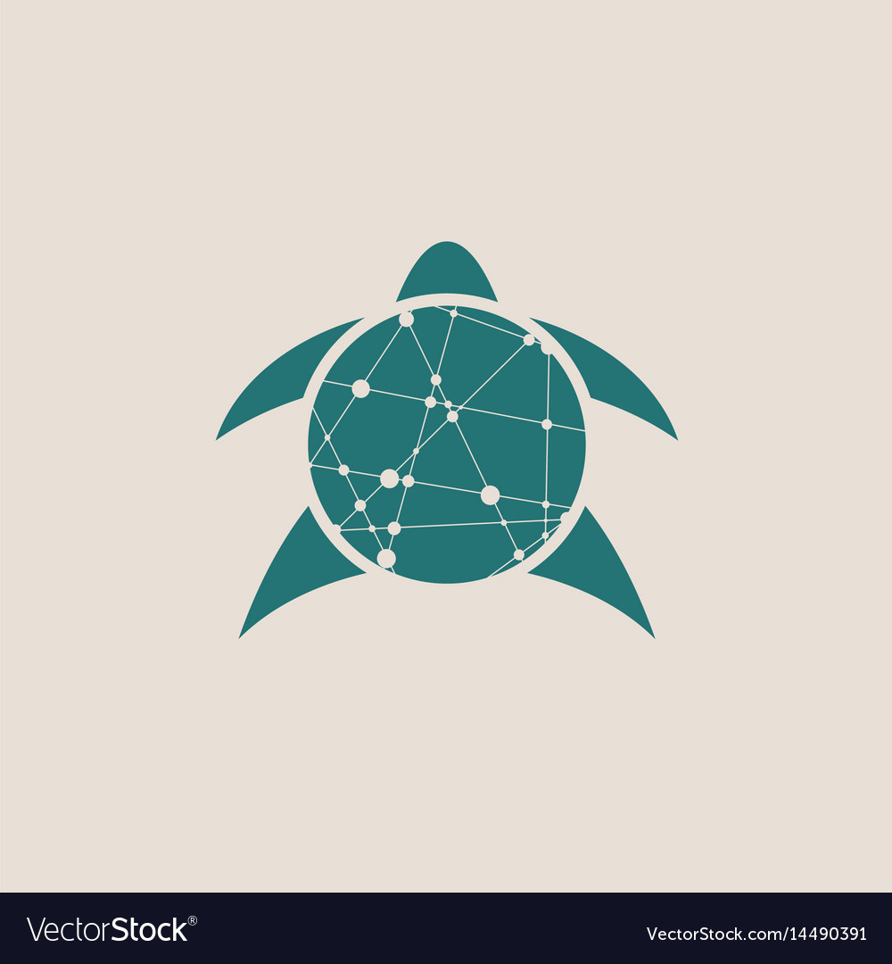 Silhouette Stylized Turtle On White Background Vector Image