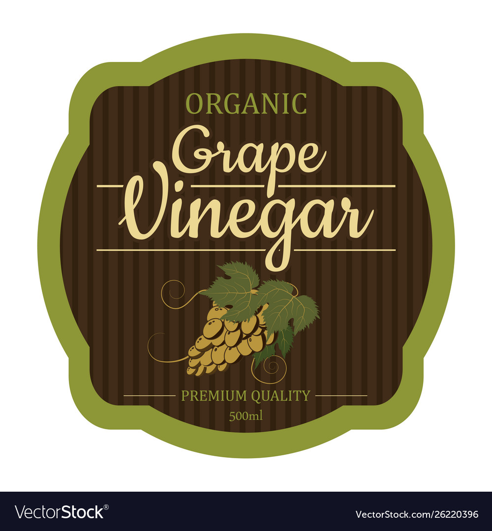 Grape vintage vinegar label frame design Vector Image