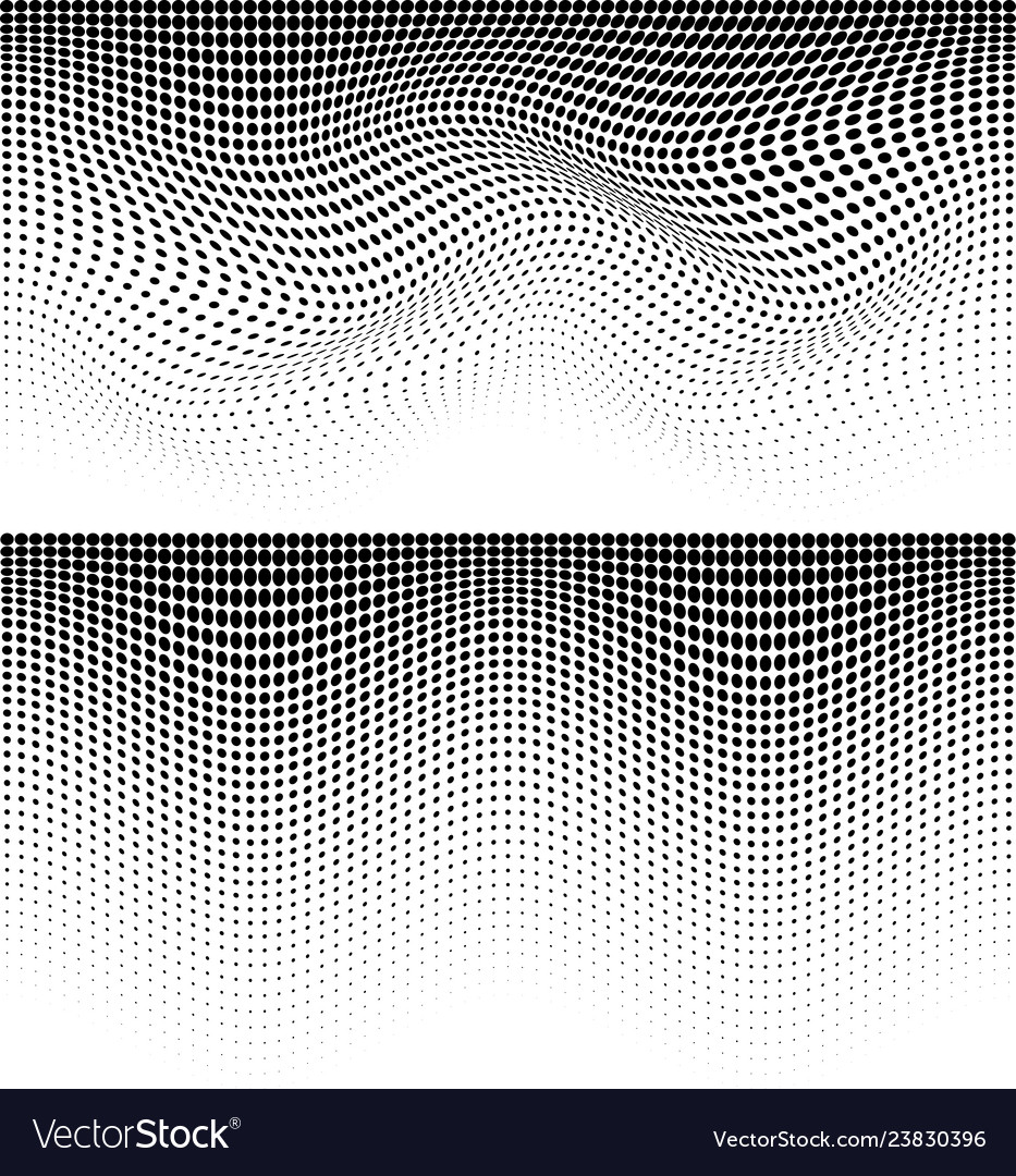 Halftone wave pattern background set vector image Halftone wave pattern background set