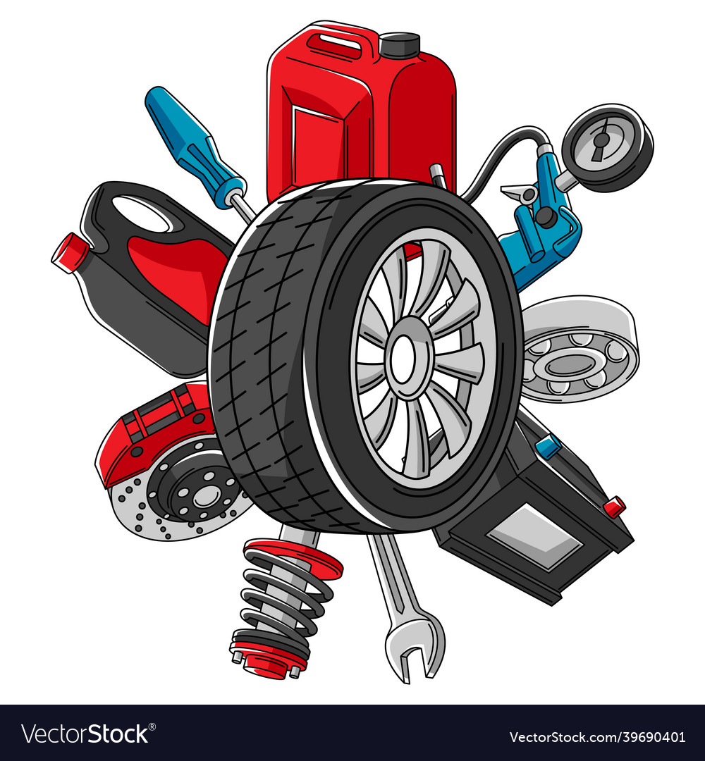 Car service auto center repair Royalty Free Vector Image