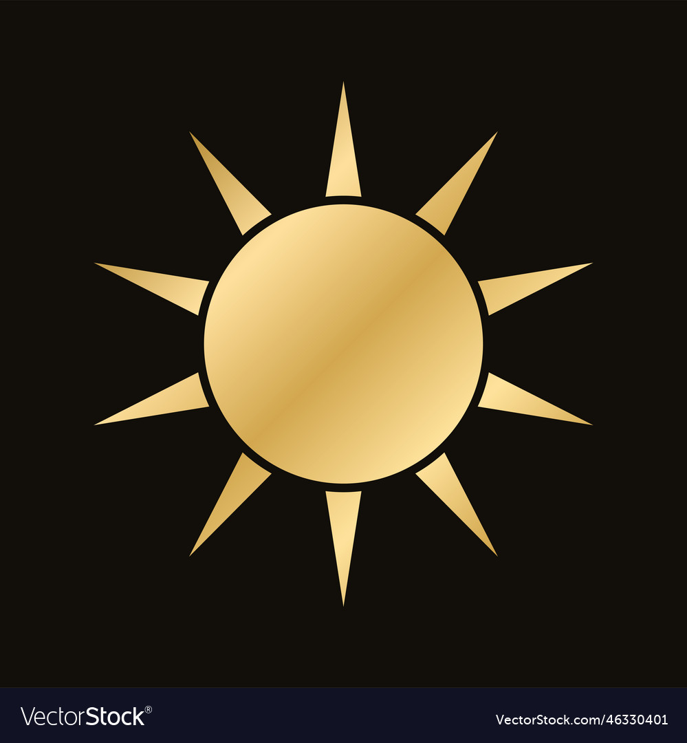 Golden celestial sun icon logo frame simple Vector Image