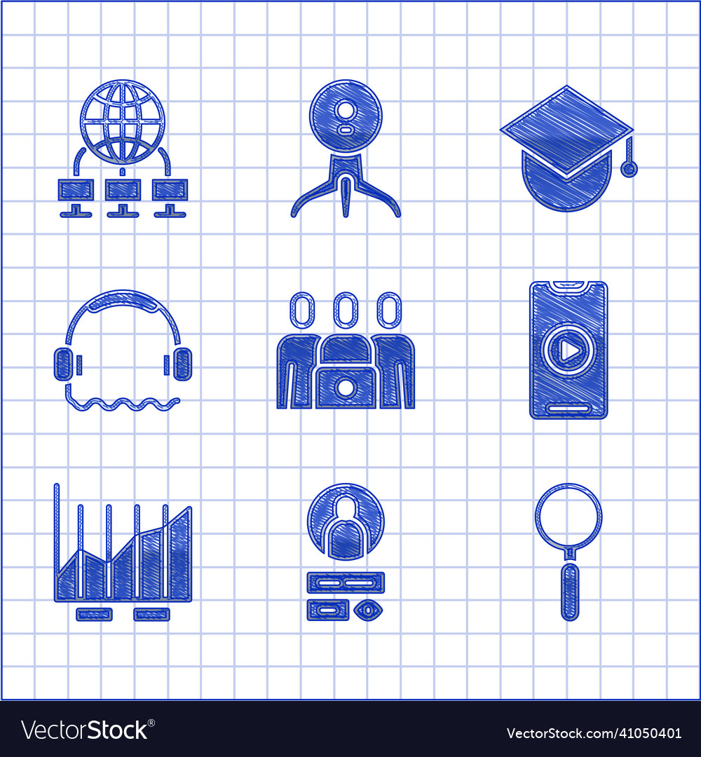 Set online class create account screen Royalty Free Vector