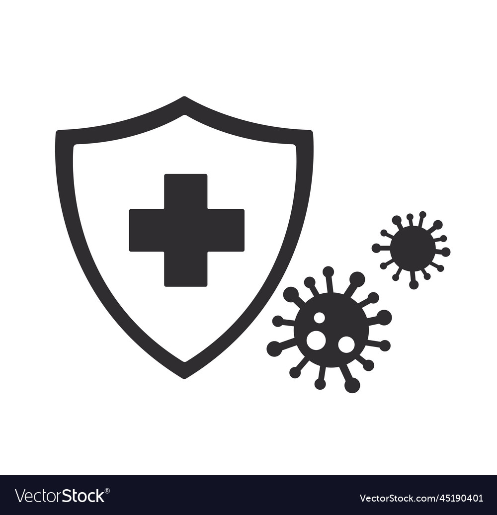 Shield Guard Medical Icon Royalty Free Vector Image