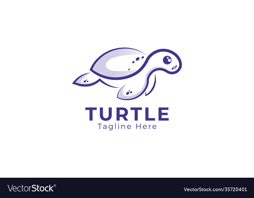 Turtle logo template purple color Royalty Free Vector Image