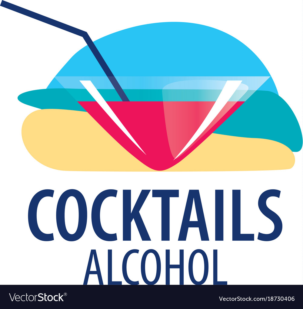 Alcoholic cocktails logo Royalty Free Vector Image