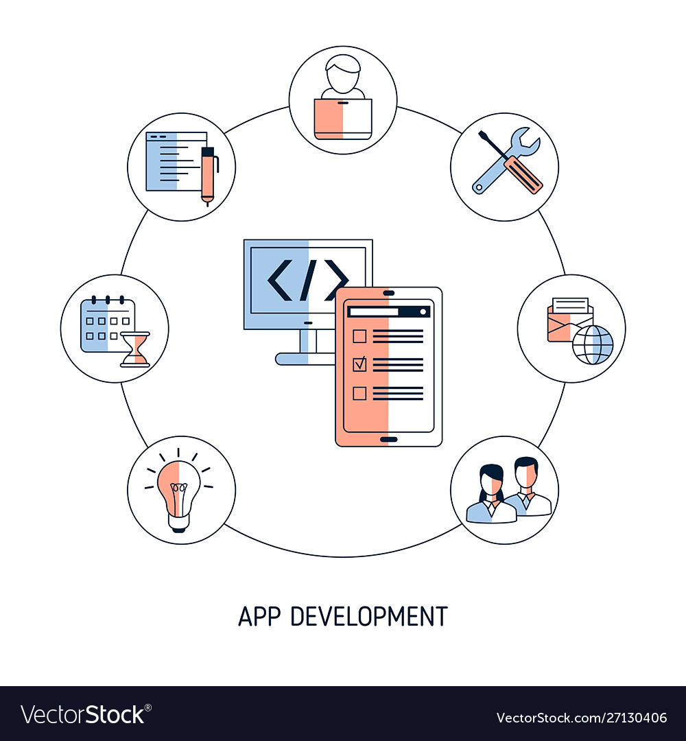 App development and design concept Royalty Free Vector Image