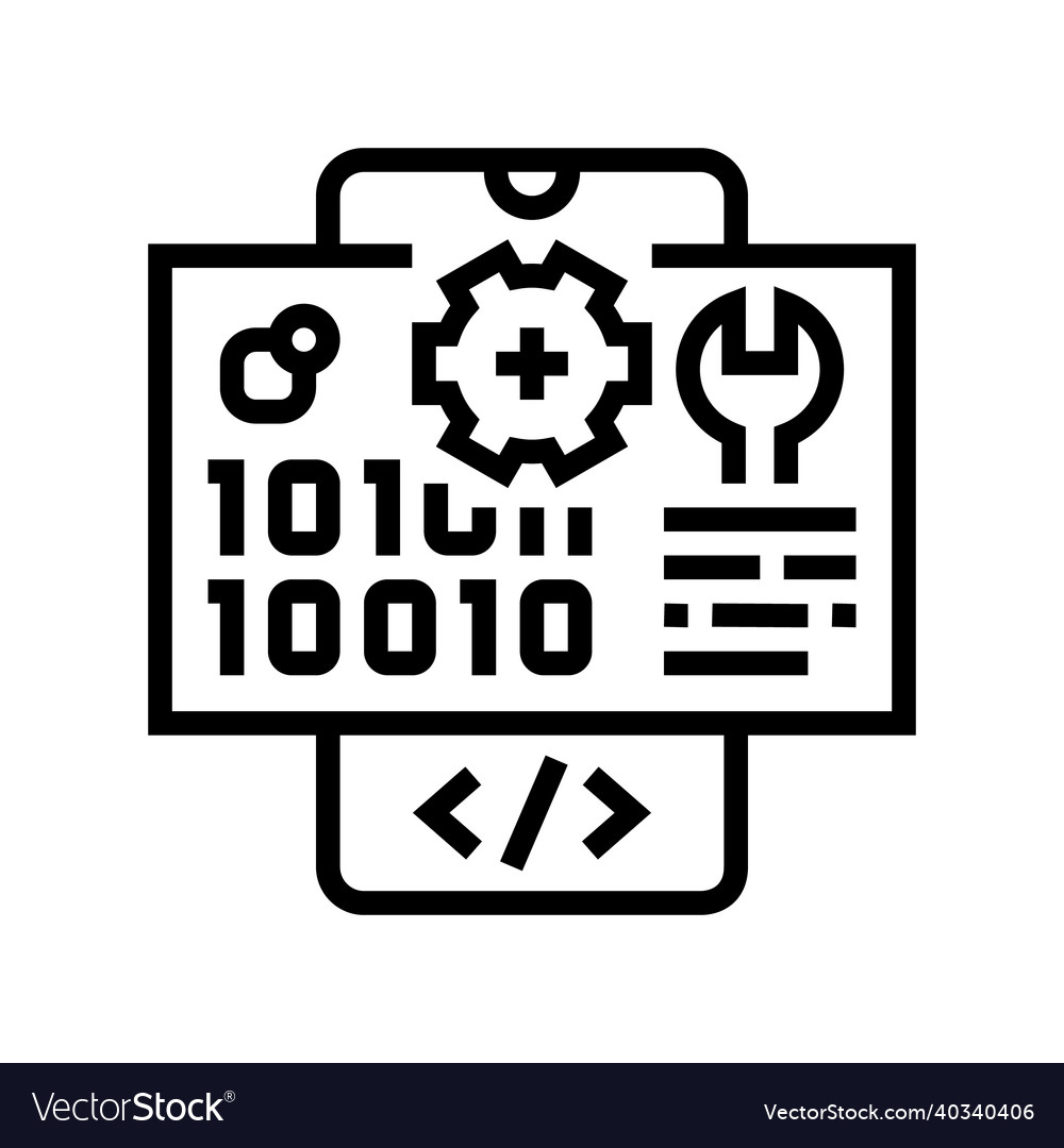 Application development line icon Royalty Free Vector Image