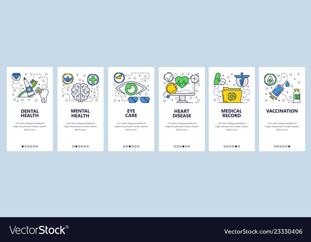 Web Site Onboarding Screens Medical Checkup And Vector Image