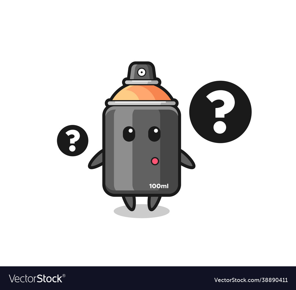 Cartoon spray paint with question mark Royalty Free Vector