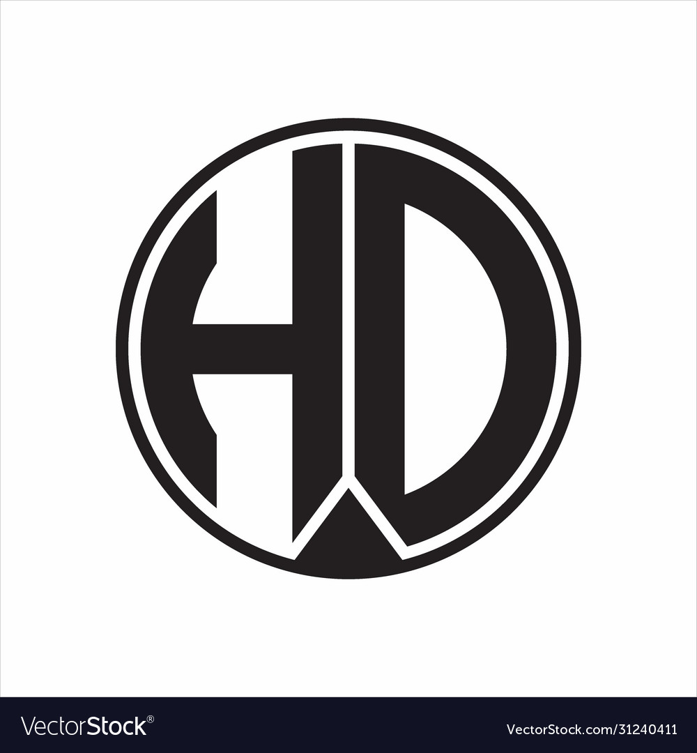 Hd logo monogram circle with piece ribbon style Vector Image