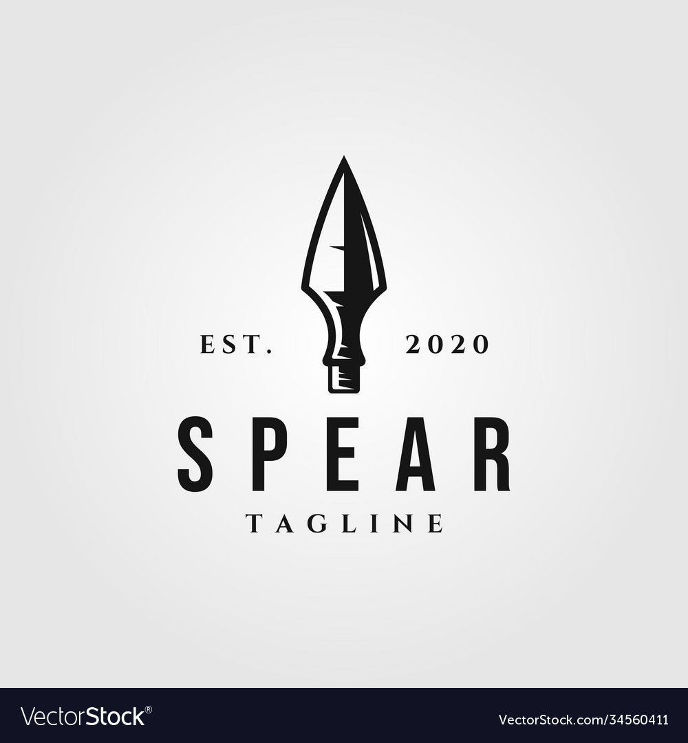 Head spear logo vintage design vector image Head spear logo vintage design
