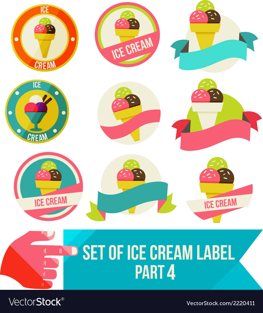 Set modern ice cream shop badges and labels Vector Image