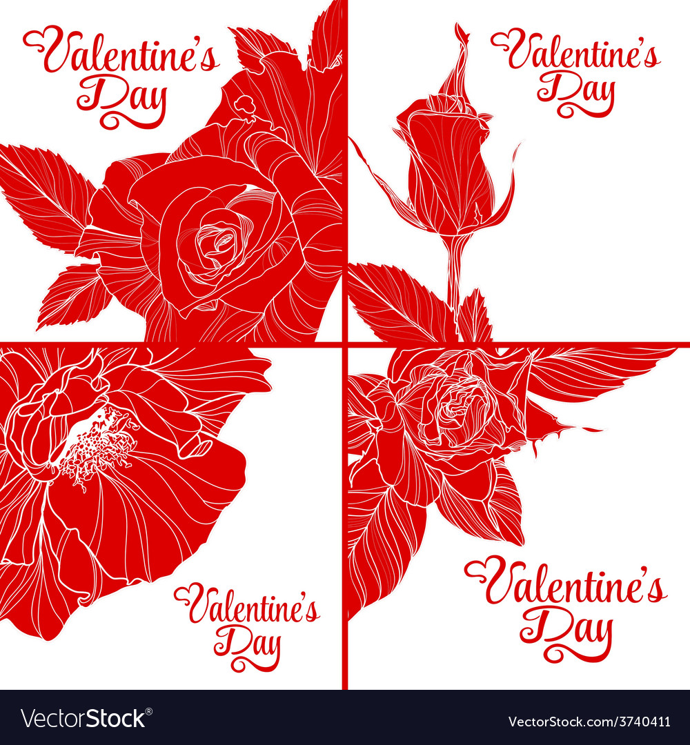 Set of valentines day greeting cards