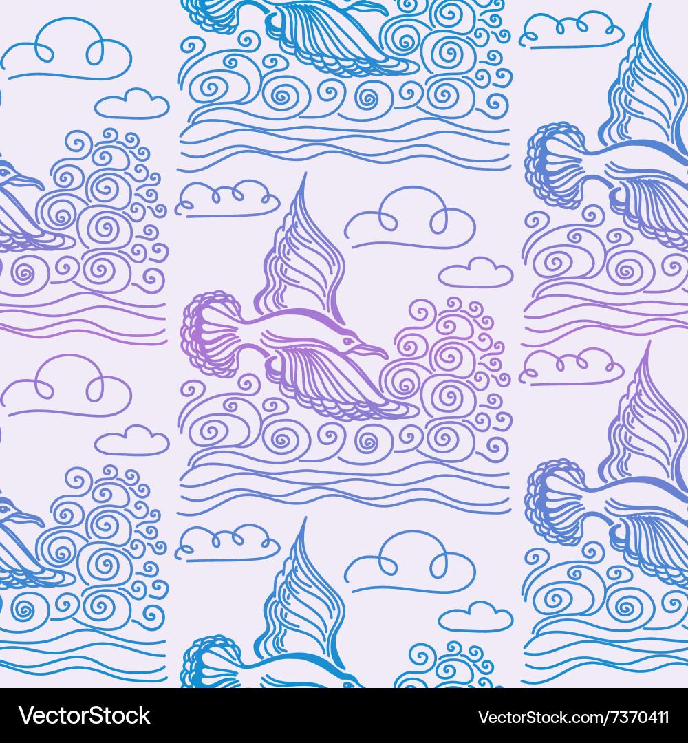 Summer sea seamless pattern Royalty Free Vector Image