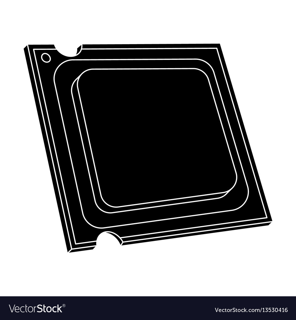 Central processing unit icon in black style Vector Image