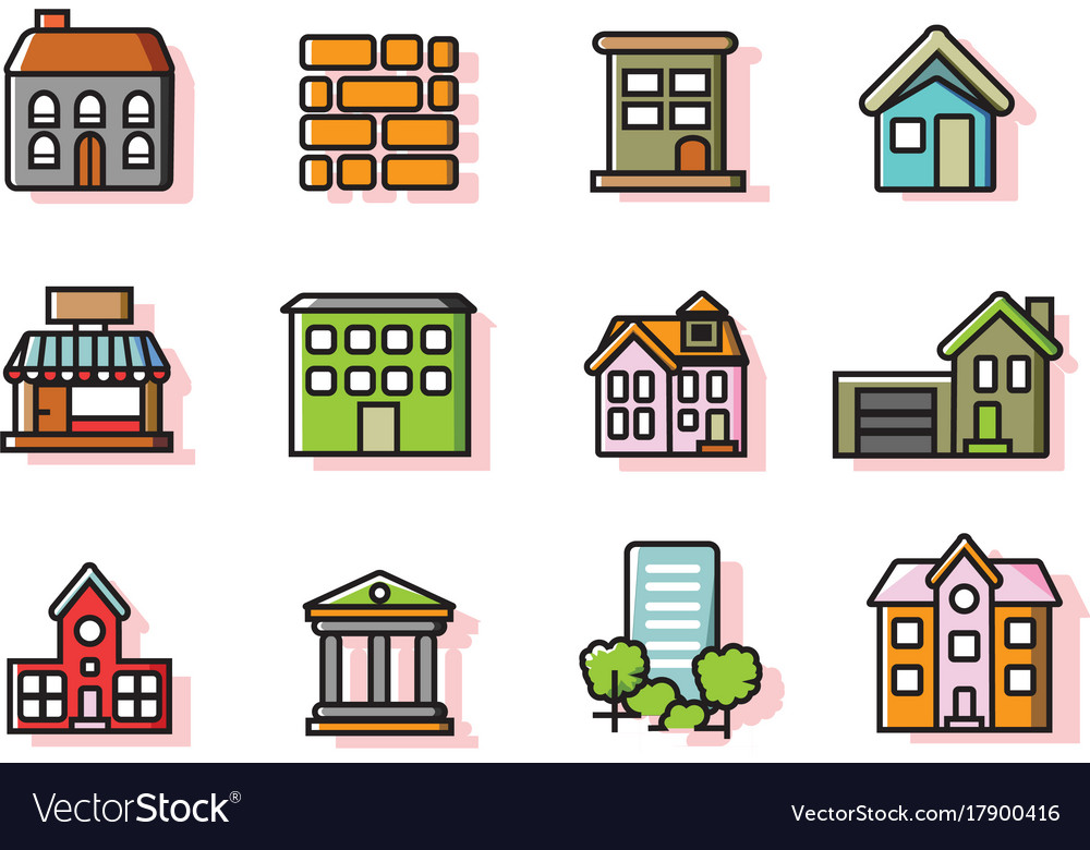 Colorful construction icon sets Royalty Free Vector Image