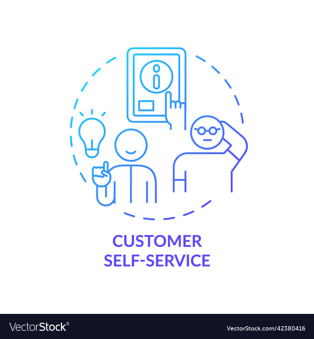 Customer Self Service Blue Gradient Concept Icon Vector Image