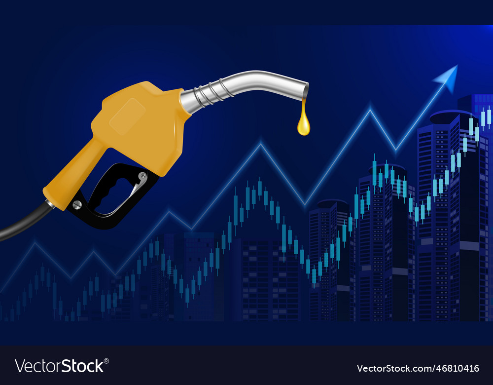 Fuel gas handle pump nozzle realistic background Vector Image