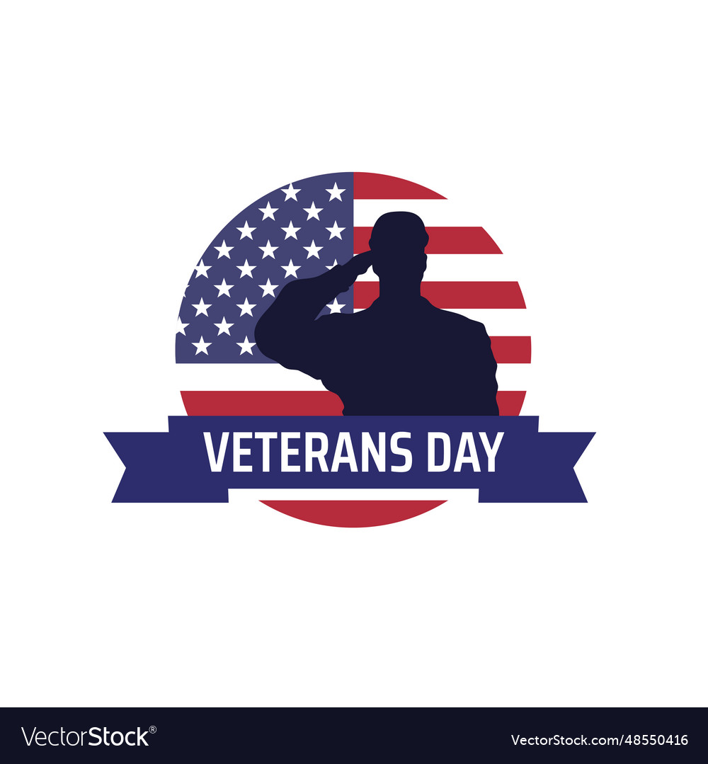 Happy Veterans Day Banner Greeting Card Logo Vector Image