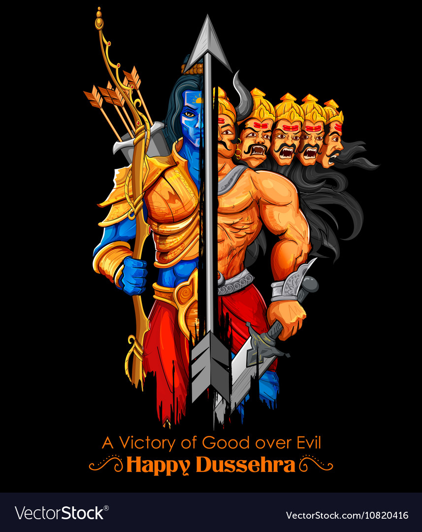 Lord rama and ravana in dussehra navratri festival