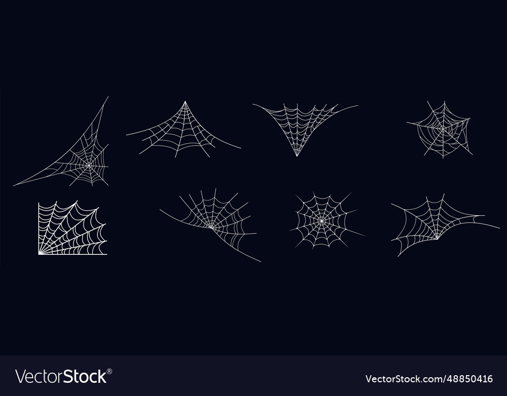 Spider web set Royalty Free Vector Image - VectorStock