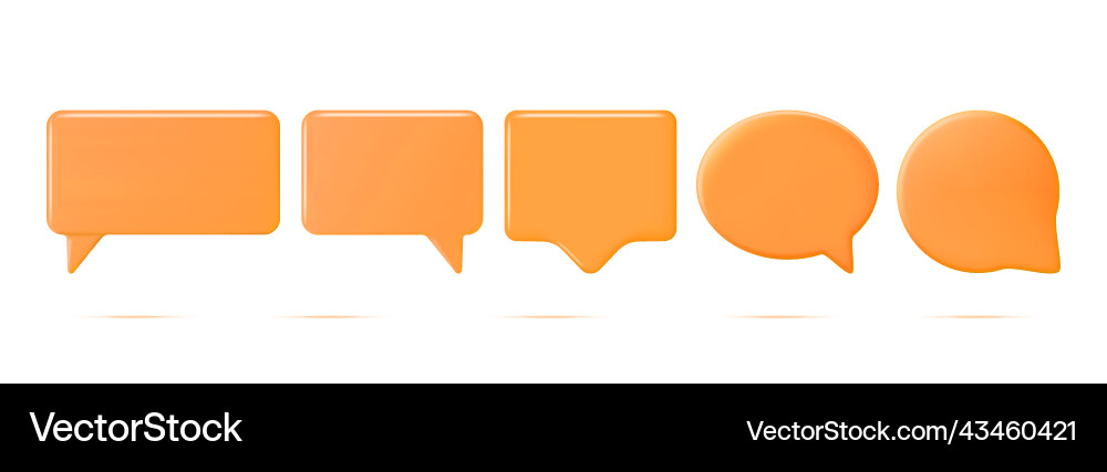 3d blank speech bubbles set isolated Royalty Free Vector