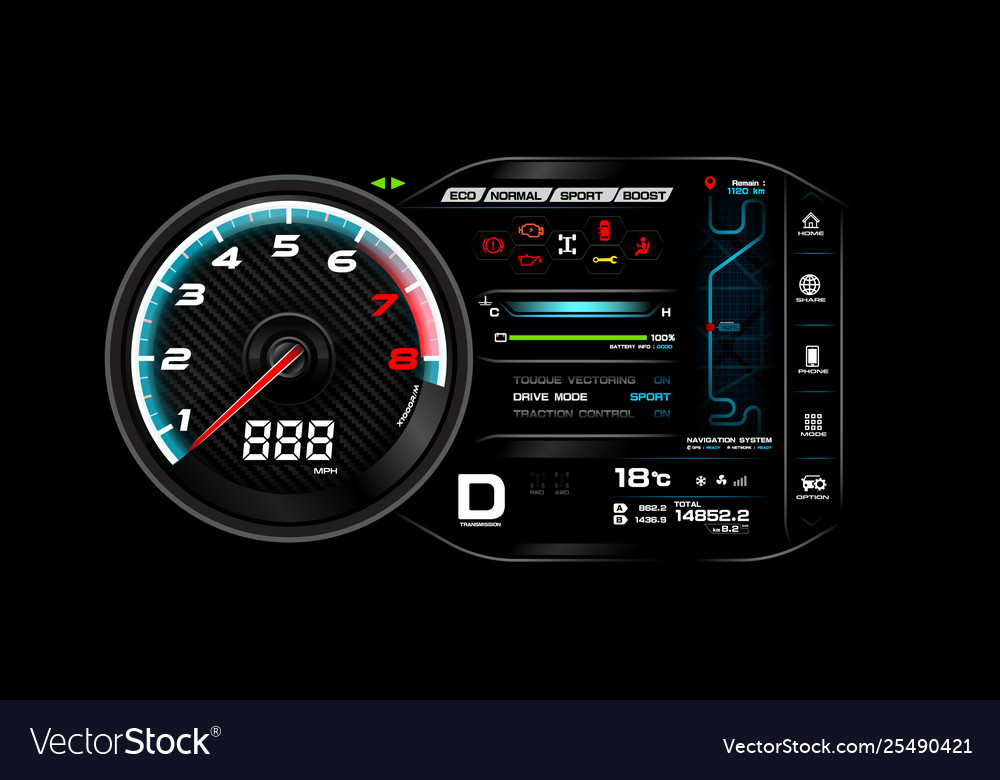 Car dash board eps 10 006 Royalty Free Vector Image