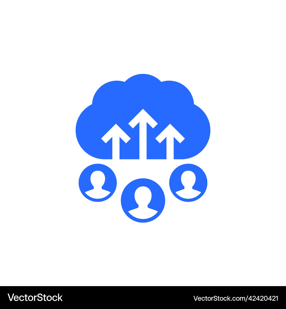 Collect user data icon with a cloud Royalty Free Vector