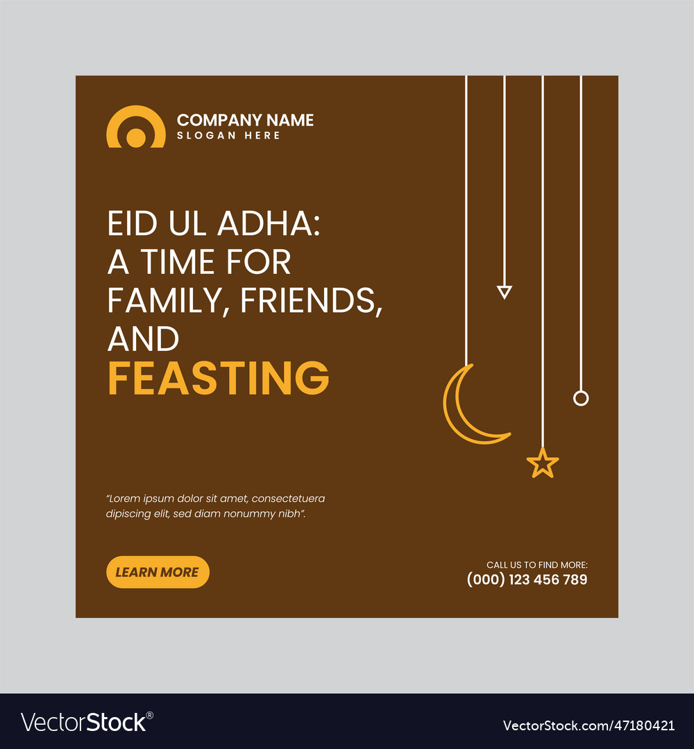 Eid ul adha post design template for social media Vector Image