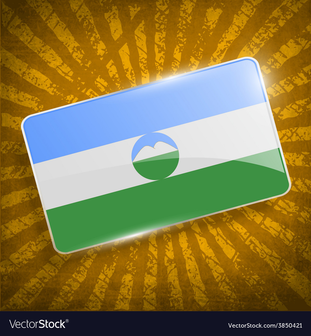 Flag of kabardino-balkaria with old texture Vector Image
