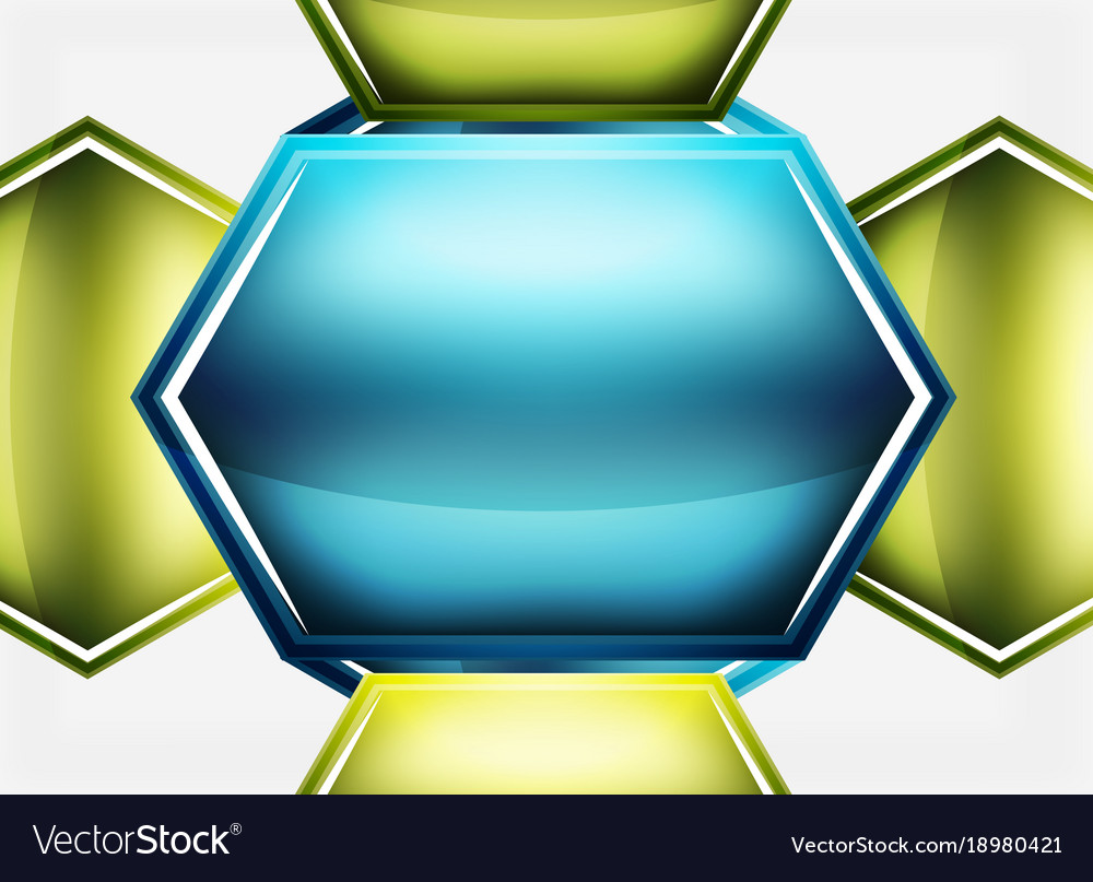 Glossy glass shapes abstract background Royalty Free Vector