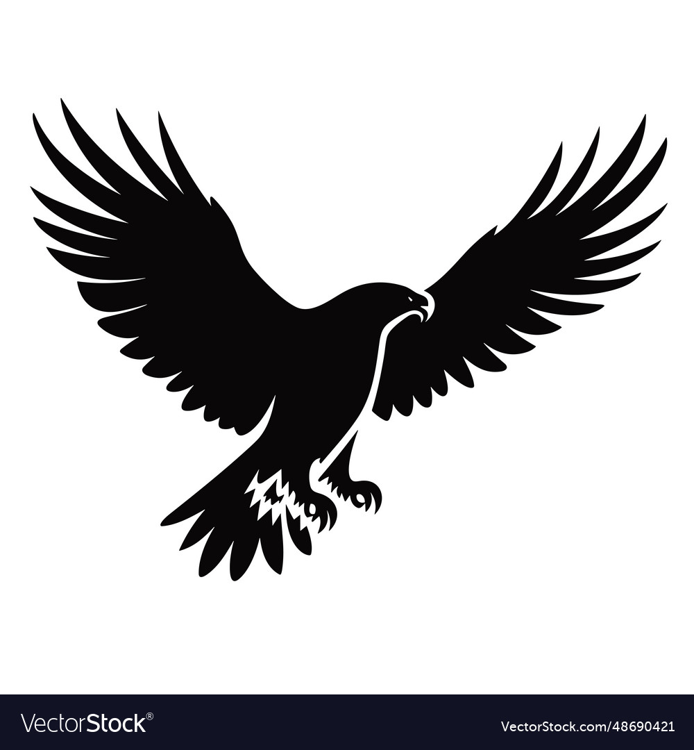 Hawk black icon on white background Royalty Free Vector