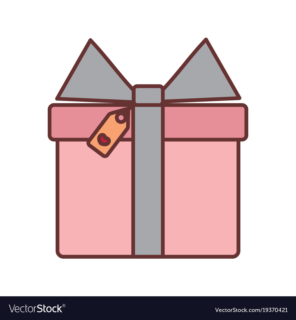 Simple drawing gift box graphic Royalty Free Vector Image