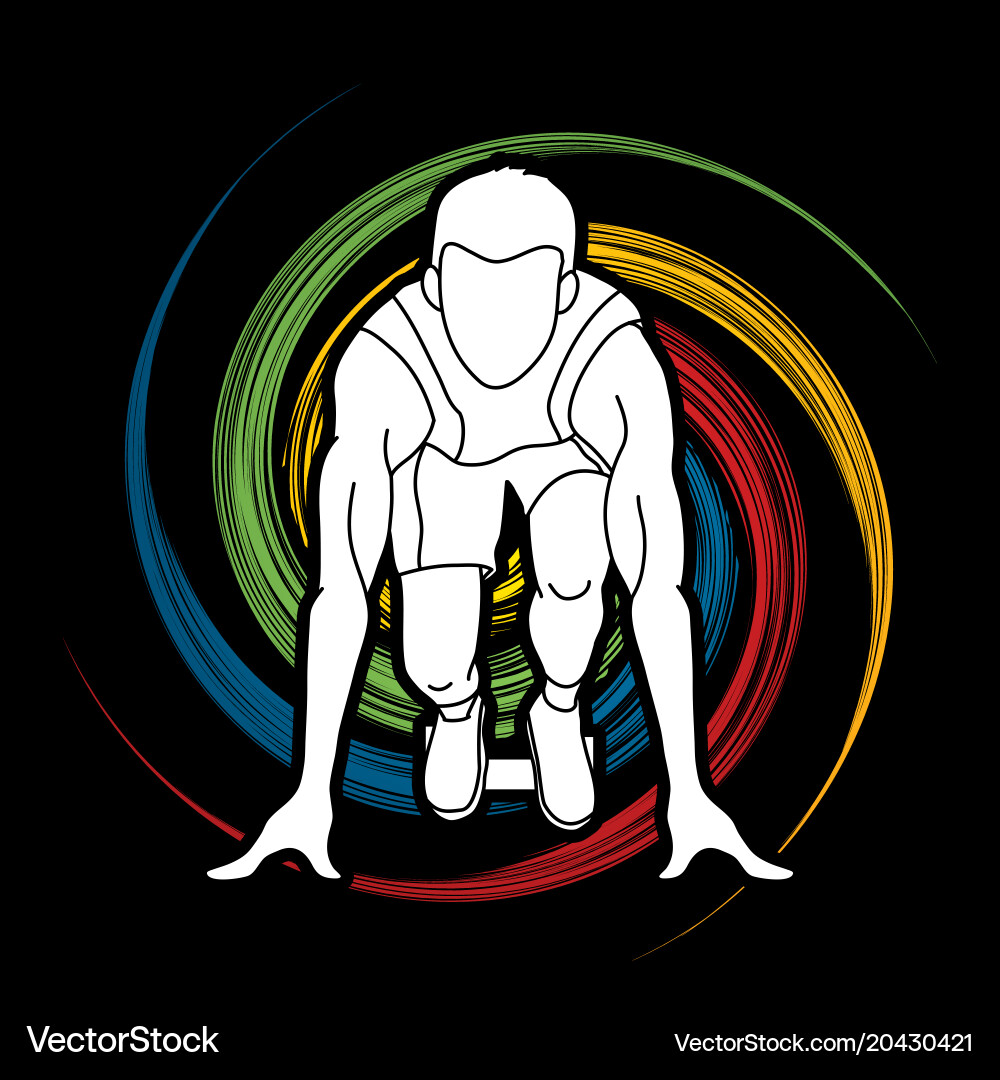 Start running athletic prepare Royalty Free Vector Image