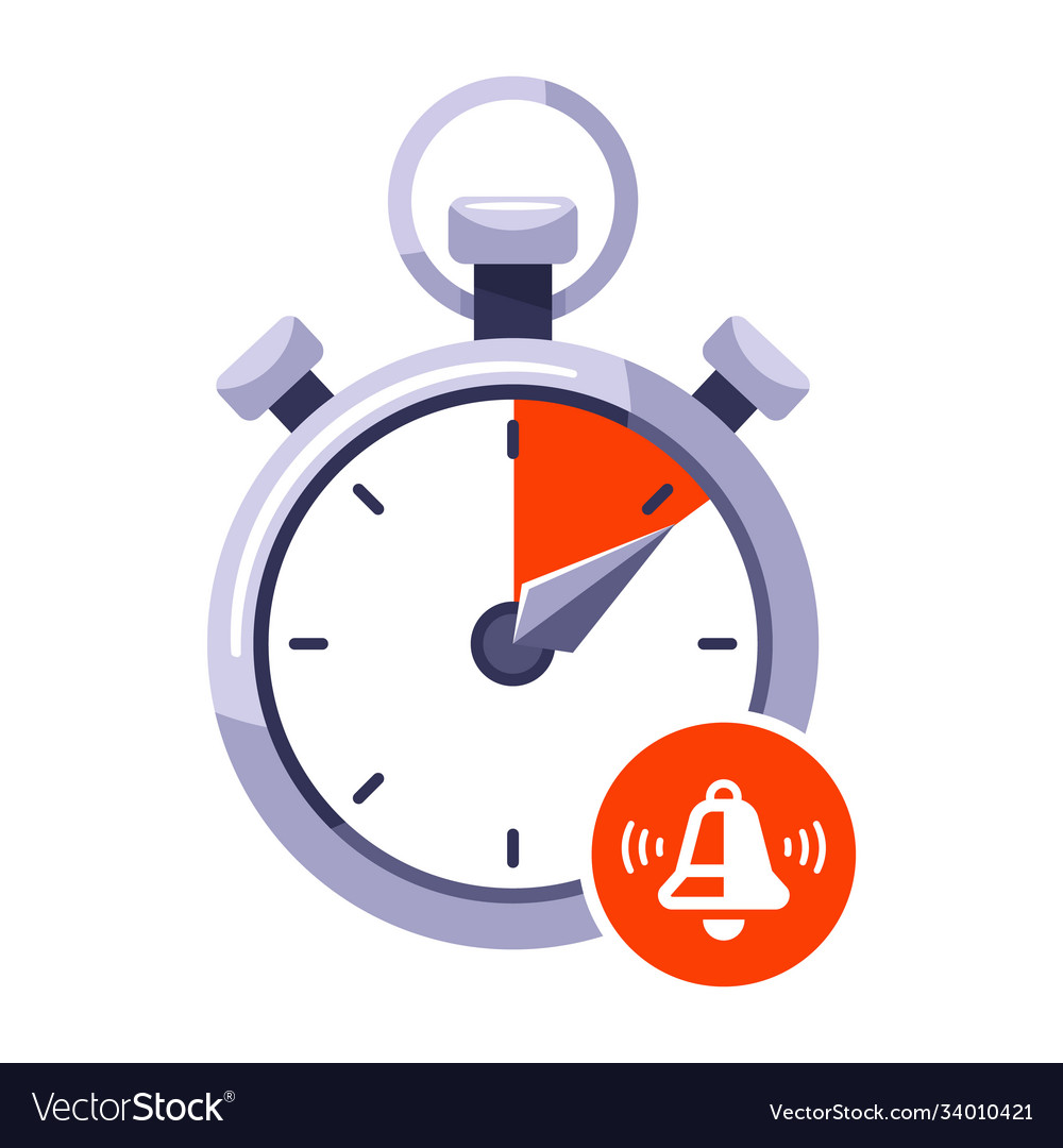 Use up time limit on stopwatch stop Royalty Free Vector