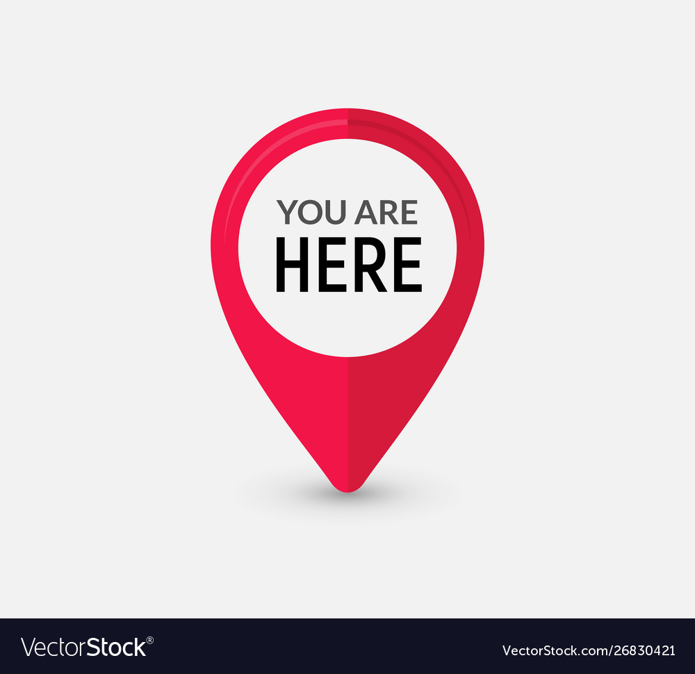 You are here sign icon mark destination Royalty Free Vector