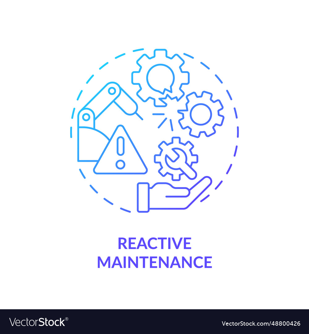 2d gradient thin linear icon reactive maintenance Vector Image