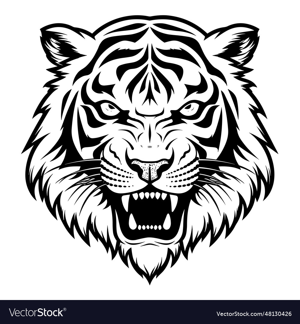 Beautiful tiger silhouette Royalty Free Vector Image