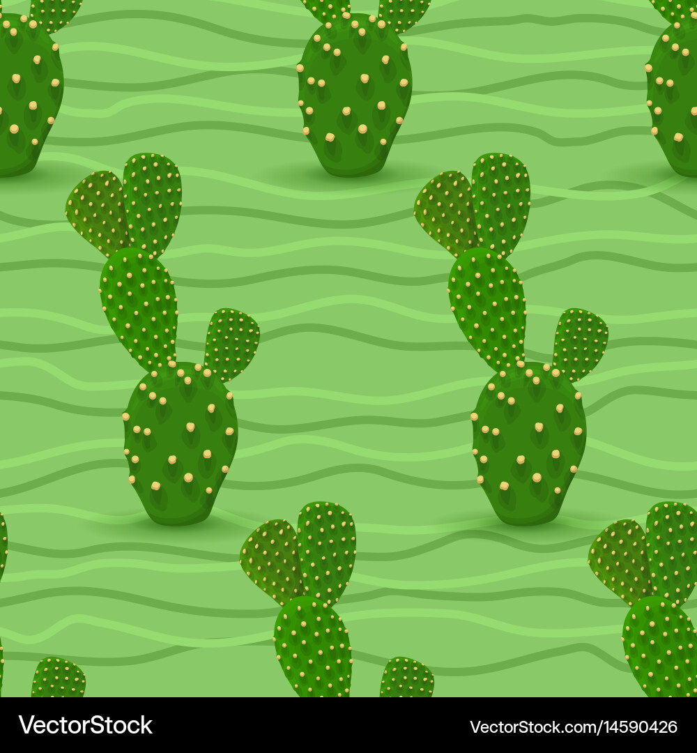 Cactus seamless pattern Royalty Free Vector Image